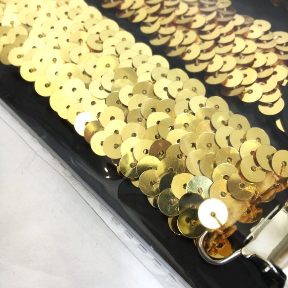 SUSPENDERS Gold Sequin Y Stretch Clip On  NWT NOS - Picture 5 of 8